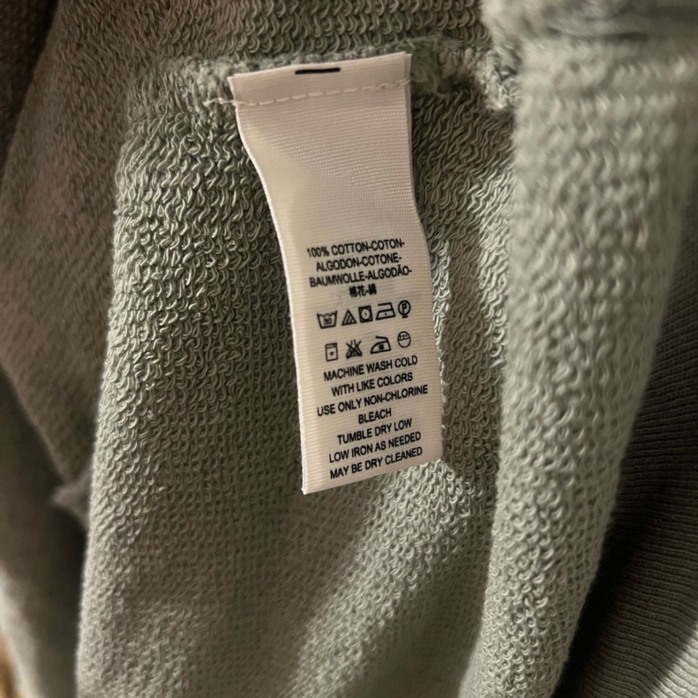 Free People Olive Sage Ruffle V-Neck Crew Sweatshirt - Picture 6 of 7